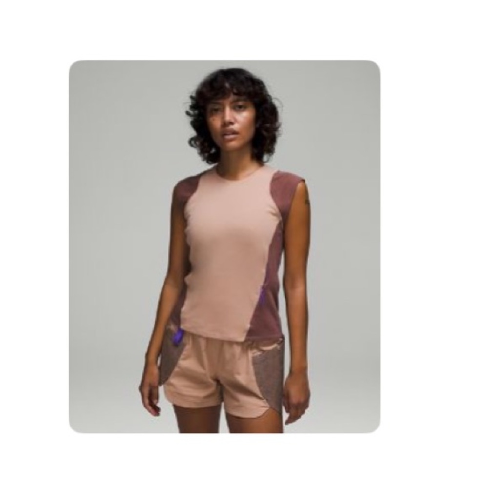 Women's luluemon Athletic Shorts in Brown and Blue matching set